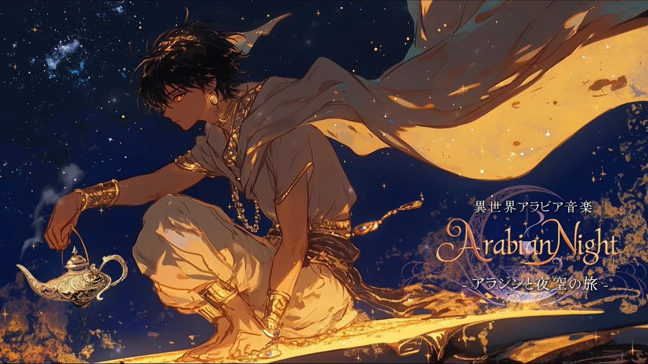 【異世界エジプト音楽】「アラジンと夜空の旅-Journey with Aladdin」-夜の街を魔法の絨毯で黄昏れる1時間の旅
