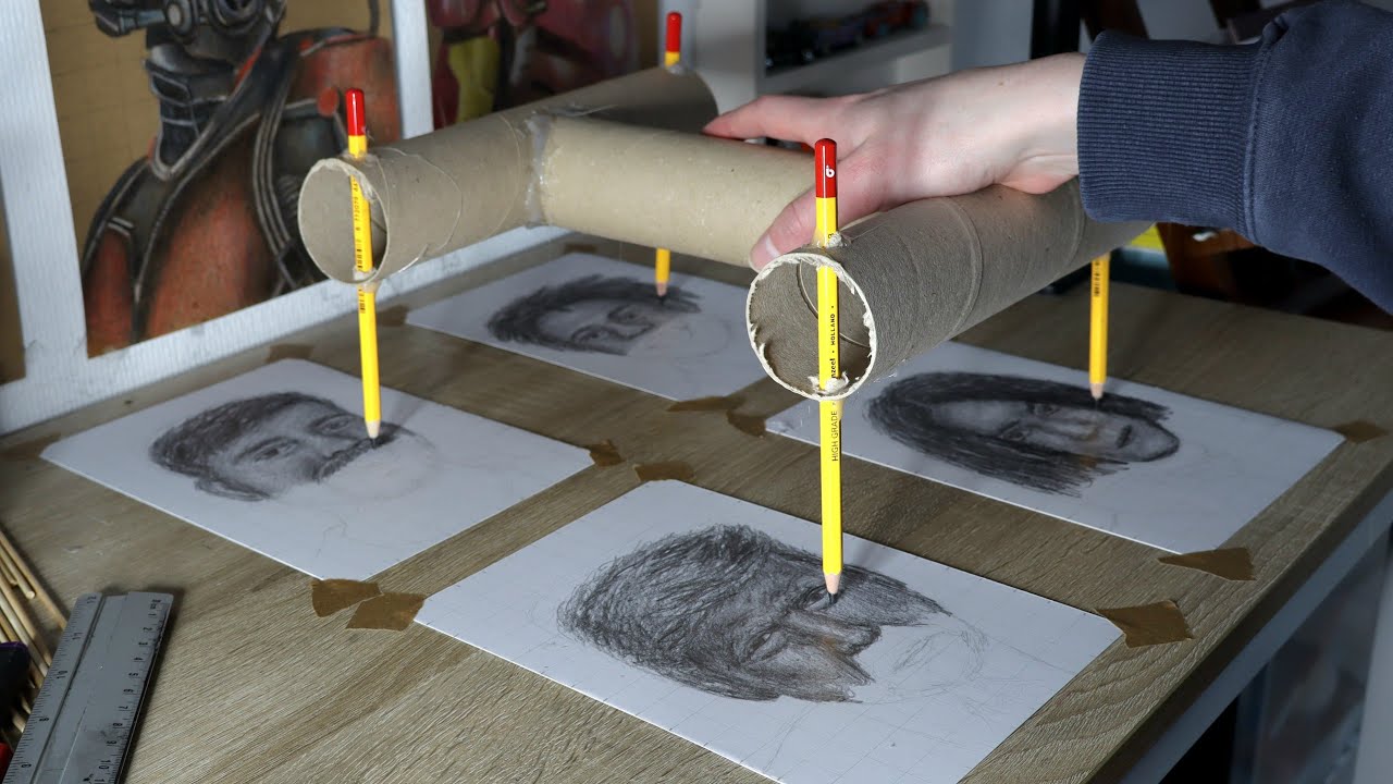 Making 4 Drawings With 1 Hand!