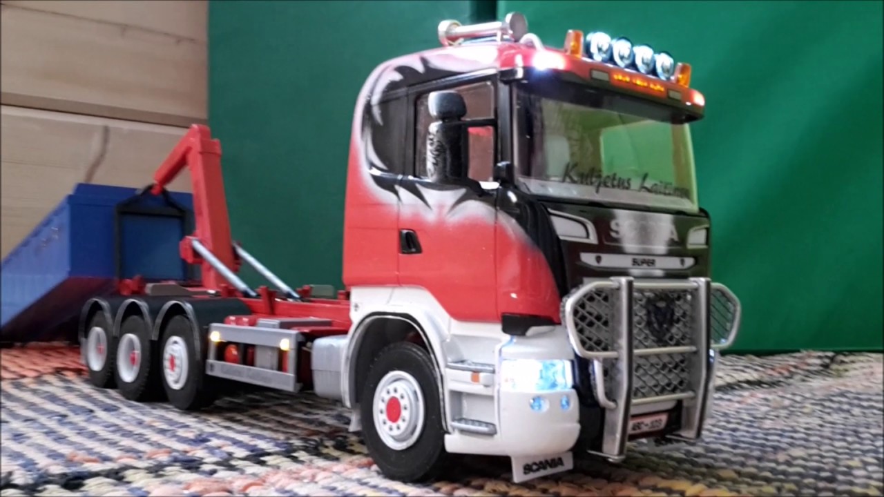 RC Scania R730 Hook lift 1:25 Emek