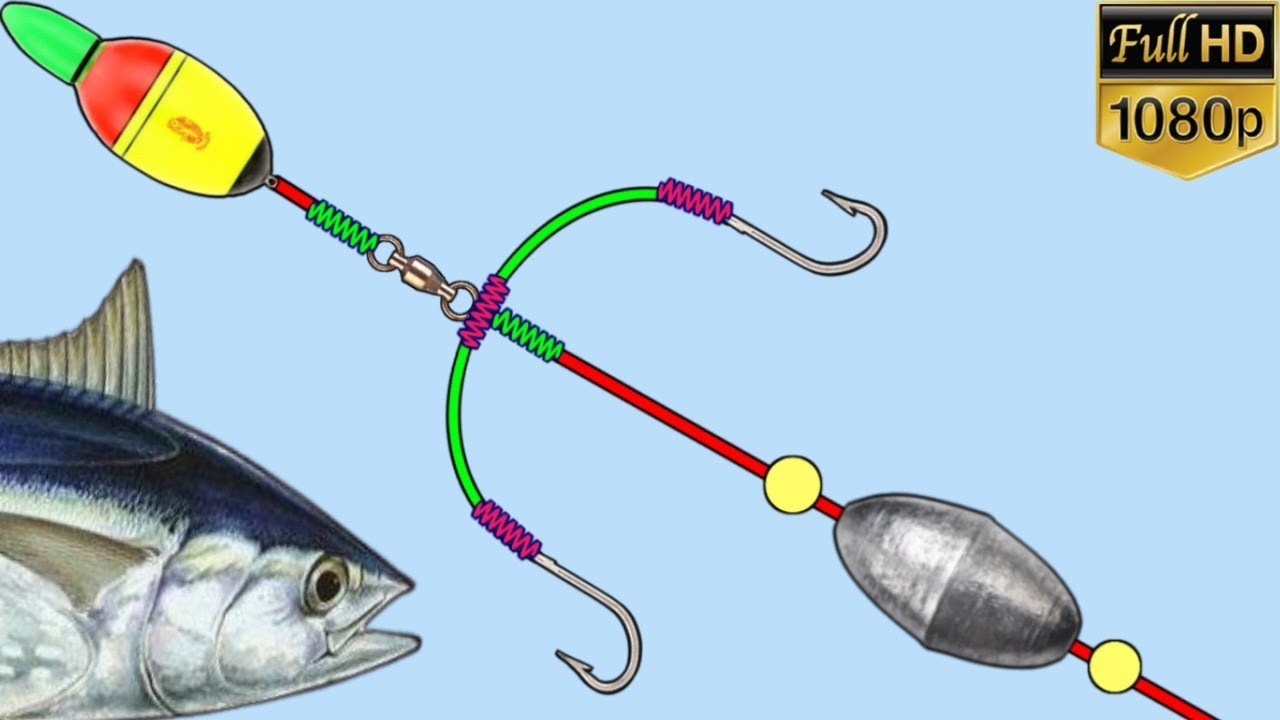 How to tie a fishing knot - Double hook for deep sea fishing