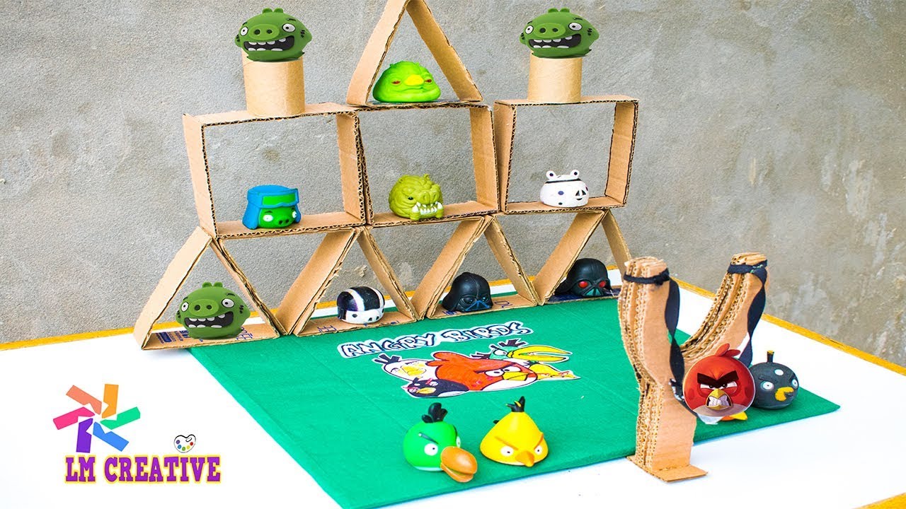 juego angry birds  manualidades / materiales reciclados / dibujo angry birds
