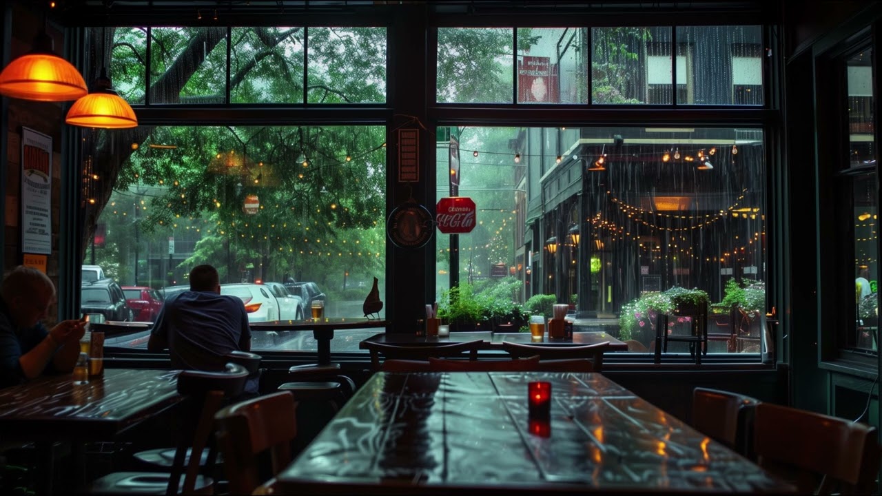 Warm Café Rain Outside Lofi – Chill Beats for Study & Relax – 8 Hour Loop