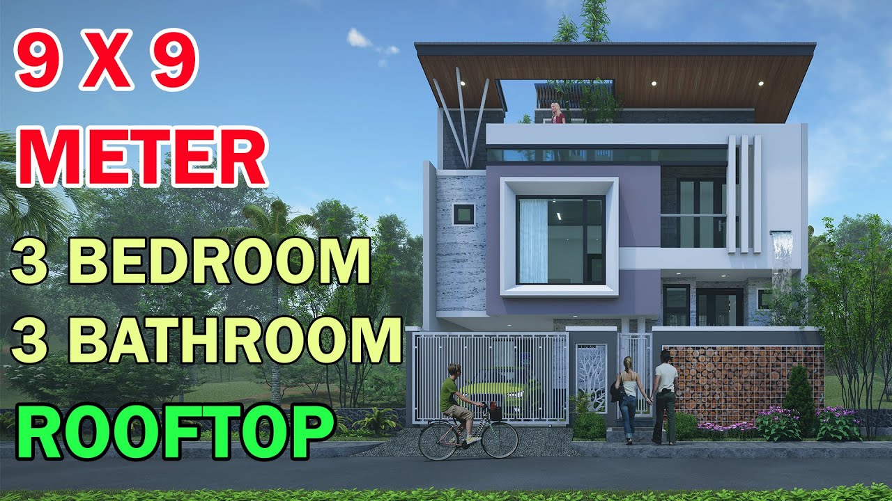Split Level House 9X9 Meter 3 kamar 3 Toilet Mushola Garden Pool Rooftop