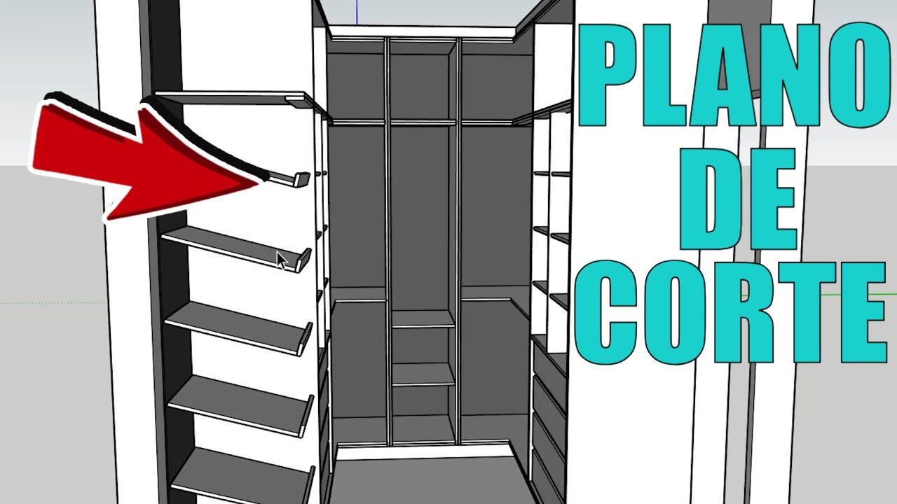 Closet em U - projeto mdf