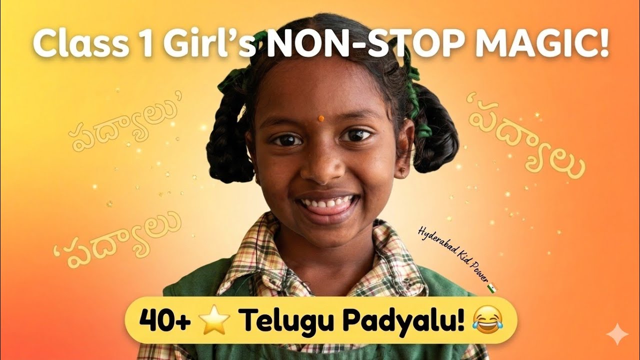 40+ Telugu padyalu by 1st class student, 1వ తరగతి చిన్నారి నోట 40+ తెలుగు పద్యాలు 