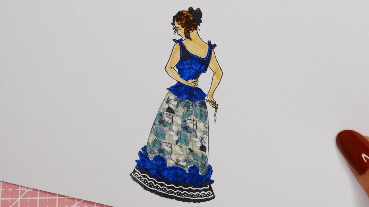 Designing Vintage Clothes with Washi Tape | Fashion Design Dress