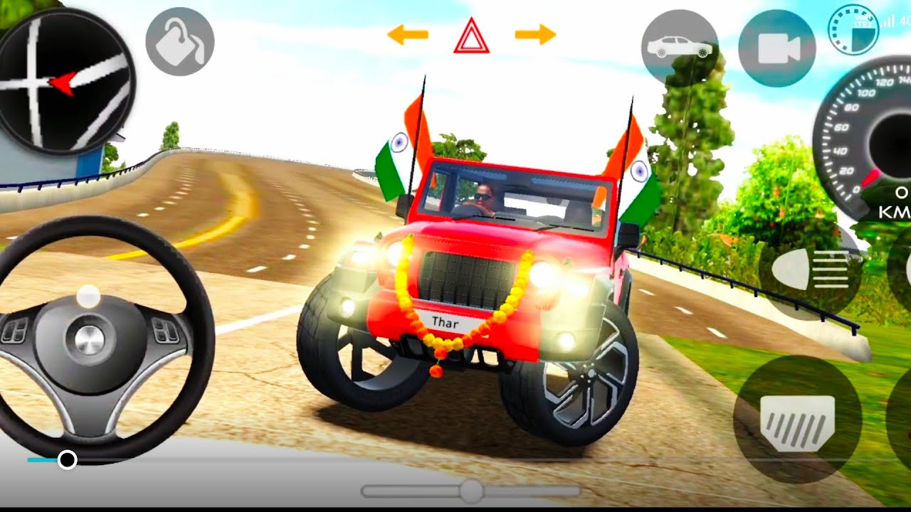 Mahindra Thar modified car 😈😈 india cars simulator 3D game play android game play Thar 4X4 game 