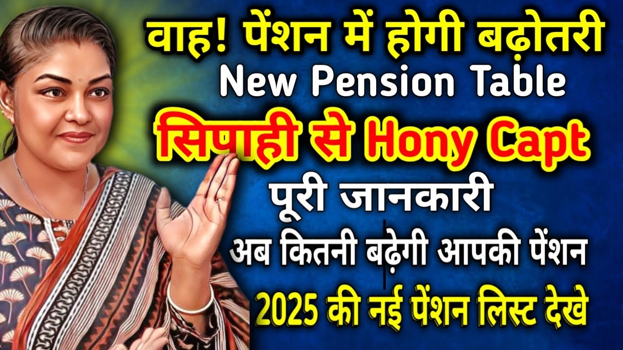 New Pension Table from Sepoy to Hony Captain | Big Hike Confirmed! | 2025 New Pension Table