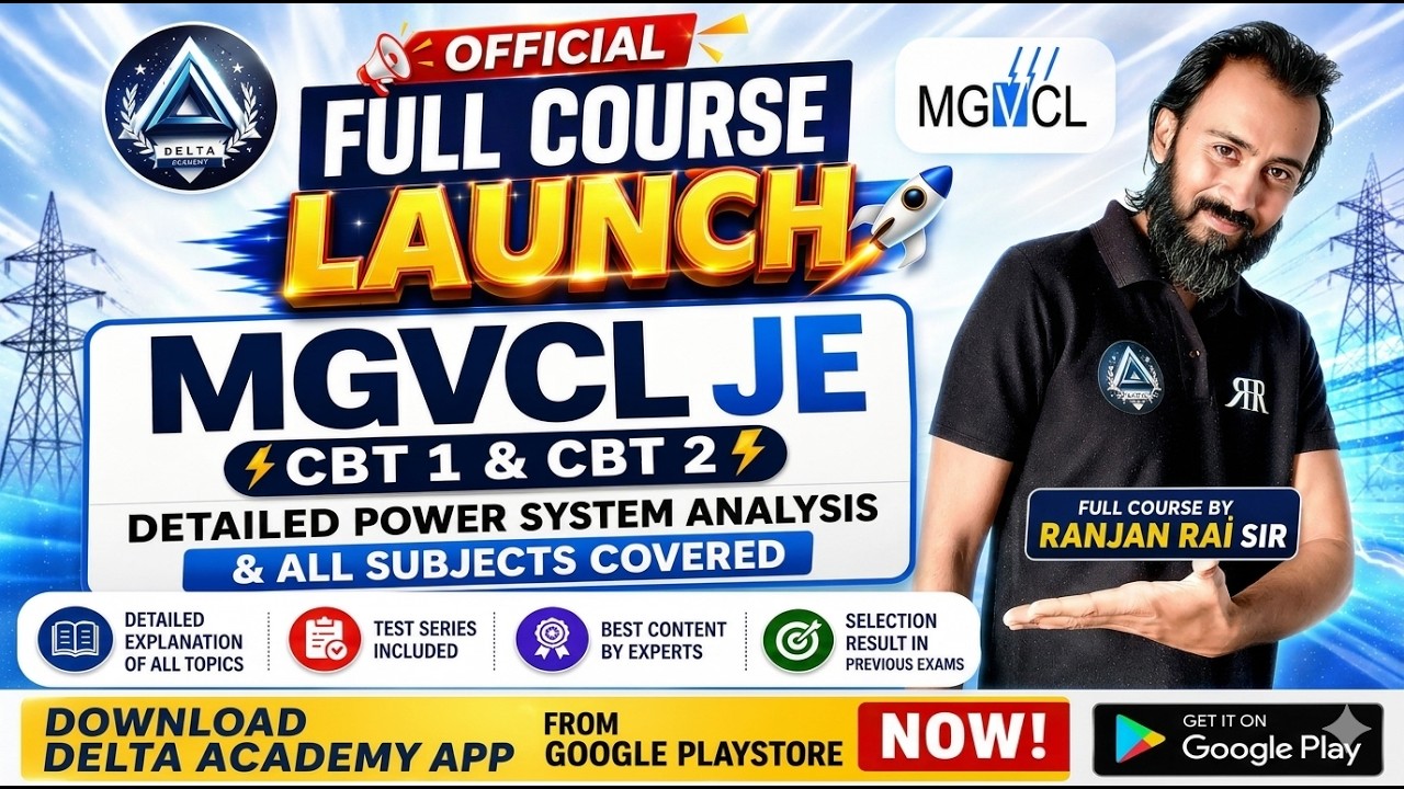 🚨 MGVCL JE Electrical 2026 FULL COURSE LAUNCH 🔥 CBT 1 + CBT 2 Complete Preparation | Delta Academy