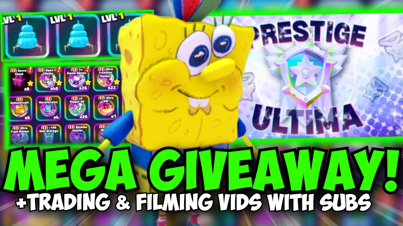 FREE PRISMATICS & GAMEPASS GIVEAWAY STREAM AND UPDATE PRE GRIND! | Spongebob TD