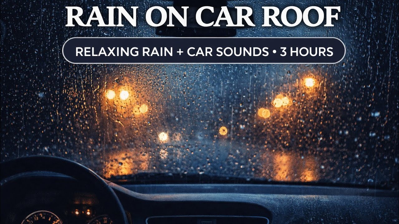 Heavy Rain on Car Roof at Night 🚗🌧️ | Relaxing Rain Sounds for Sleep, Deep & Study No Music, 3 Hours