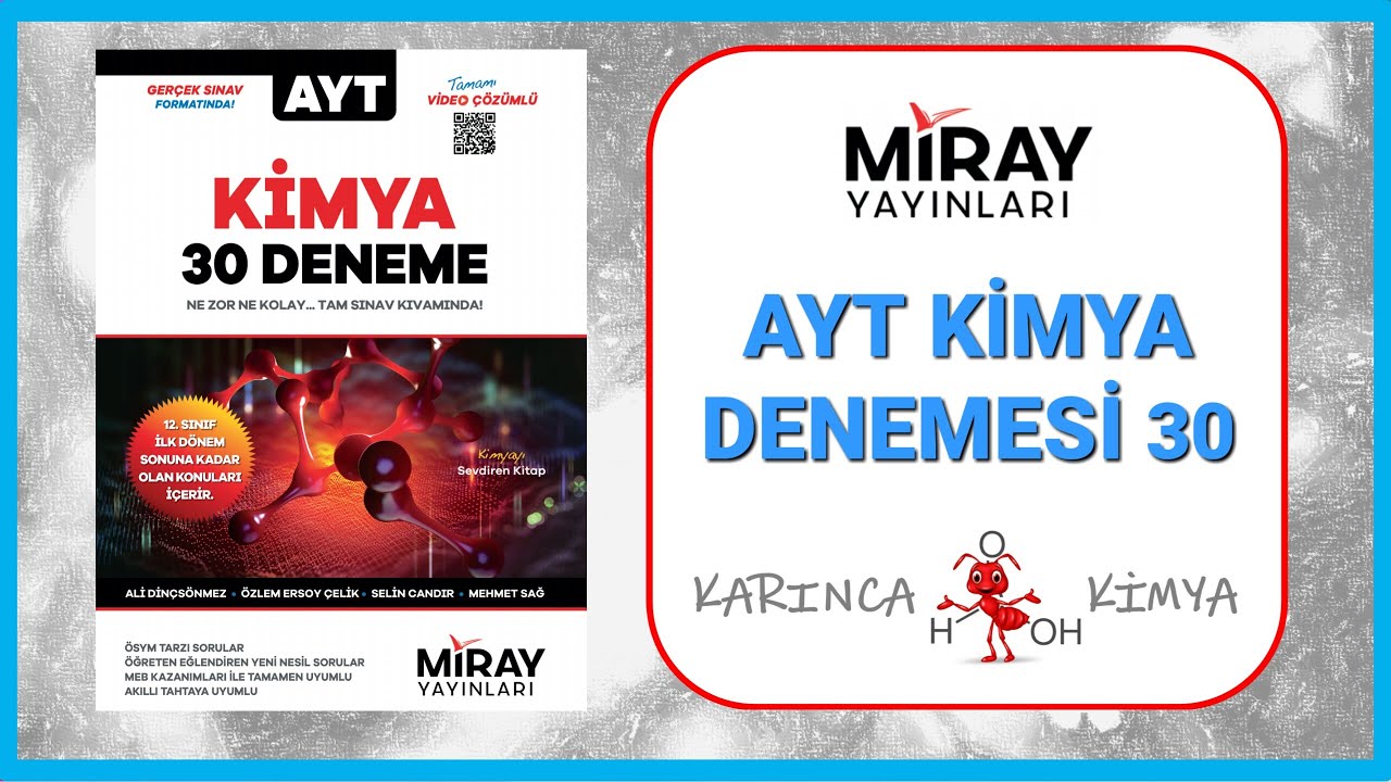 Miray Yayınları AYT Kimya Denemeleri - 30