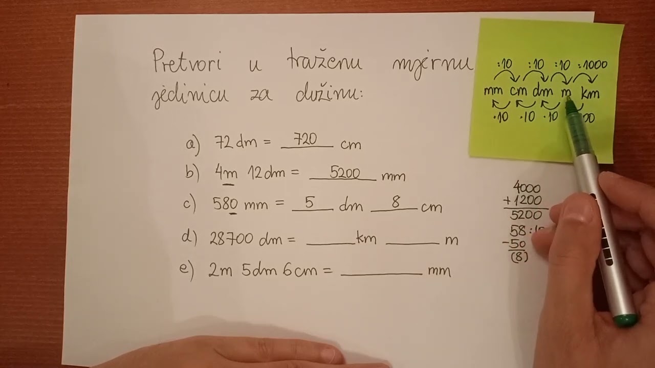 Pretvaranje mjernih jedinica za dužinu