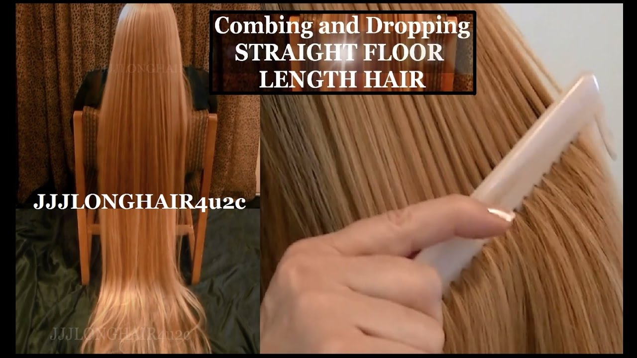 Mesmerizing Straight Floor Length Hair! Combing & Dropping slowly.