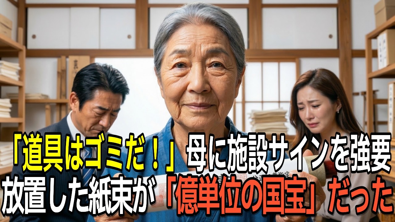 和紙職人の母を「早く施設へ行け」とゴミ扱いした非情な子供たち、直後に家財が国宝級の価値と判明し絶望する羽目に【感動する話】【朗読】