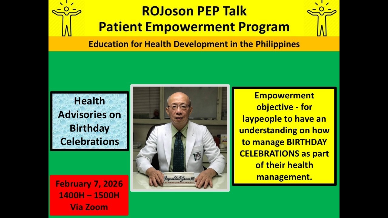 ROJoson PEP Talk: Health Advisories on Birthday Celebrations