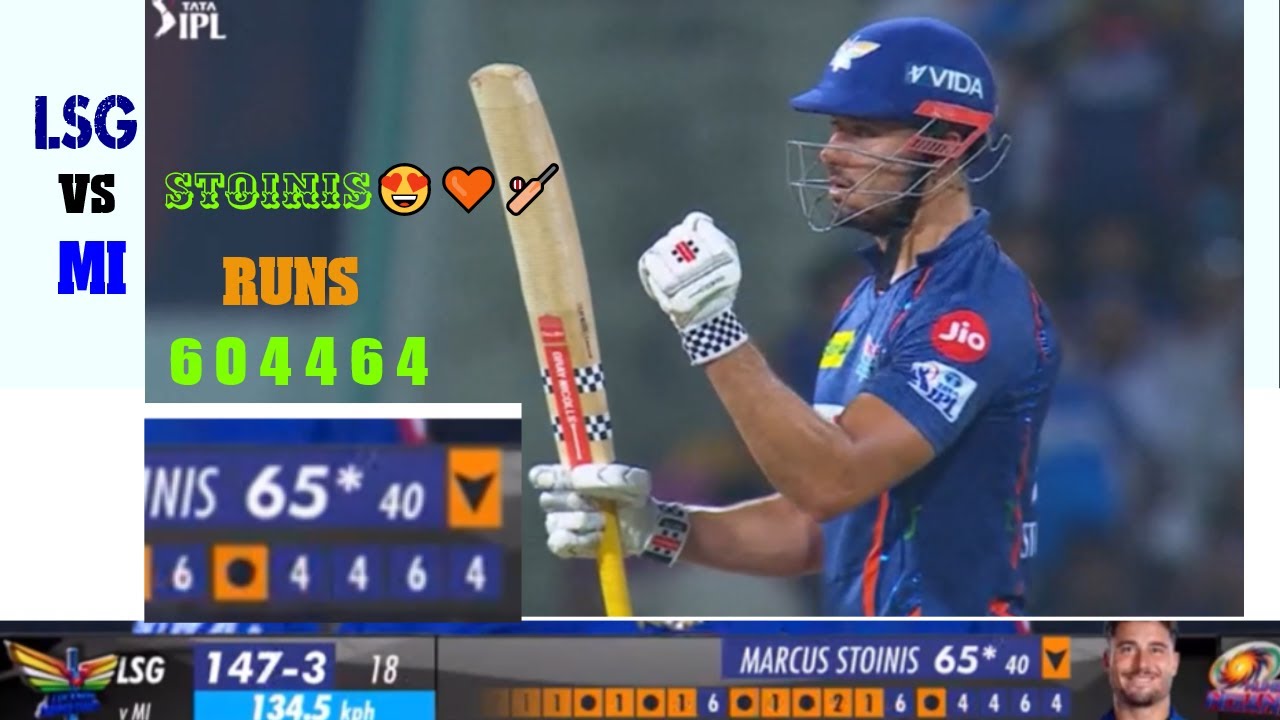 Marcus Stoinis power-packed 6's || Marcus Stoinis Big Hits LSG VS MI || Marcus Stoinis Vs MI🏏
