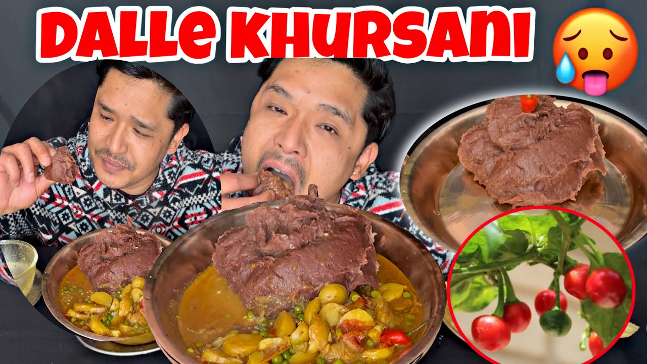 DALLE KHURSANI🌶️🥵KODO KO DHIDO VEGETABLE CURRY MUKBANG 😋