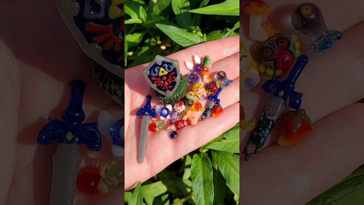 LOZ Zelda handmade boro glass art mini figures fanart heady
