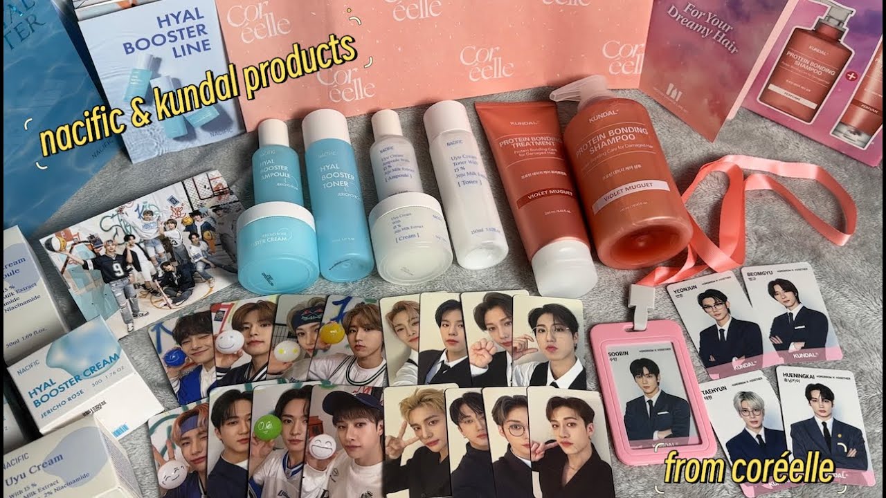 Unboxing Stray Kids NACIFIC and TXT Kundal Products from Coréelle ♡