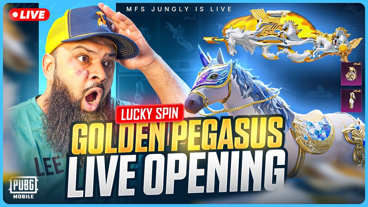 LIVE VERTICAL 🔥 Celestial Steed Horse Finish & Golden Pegasus P90 Upgraded Lucky Spin 🐎 PUBG Mobile