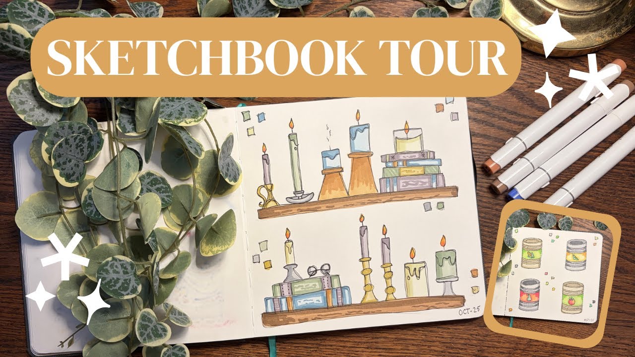 ✨🕯️Sketchbook Tour // Alcohol Marker Coloring 2025