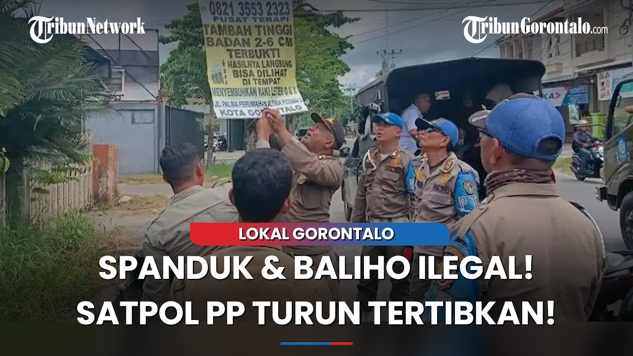 Banyak Spanduk dan Baliho Melanggar Aturan, Satpol PP Kota Gorontalo Lakukan Penertiban