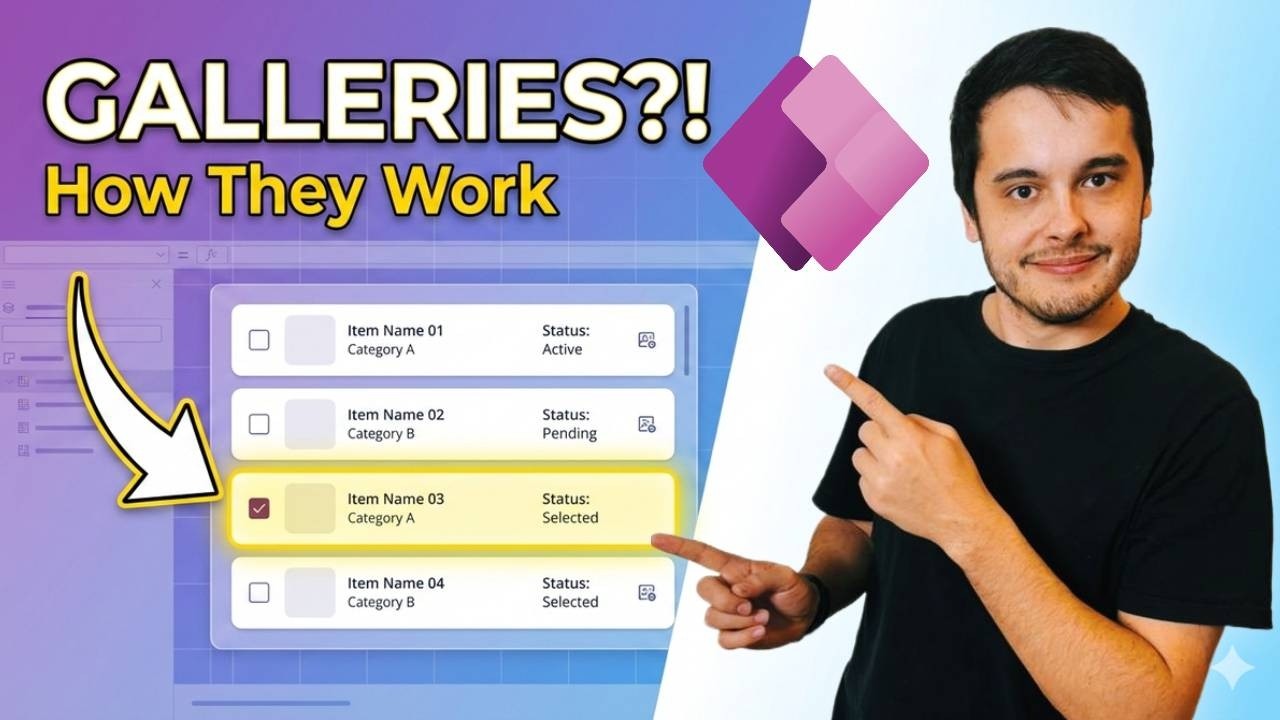 Подробное описание галереи Power Apps (самый важный элемент управления!)