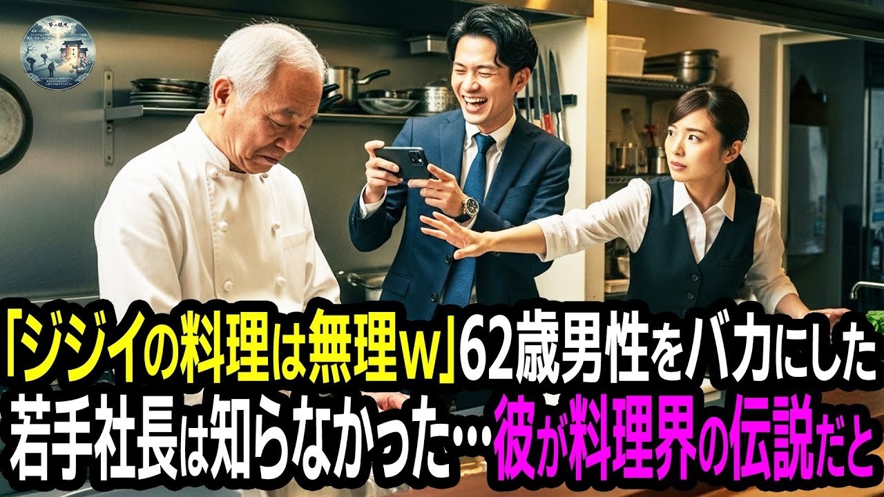「老人の作った料理なんてキモいｗ」とバカにされた62歳の料理人。実は料理界の伝説で嫌がらせした若手社長が転落！