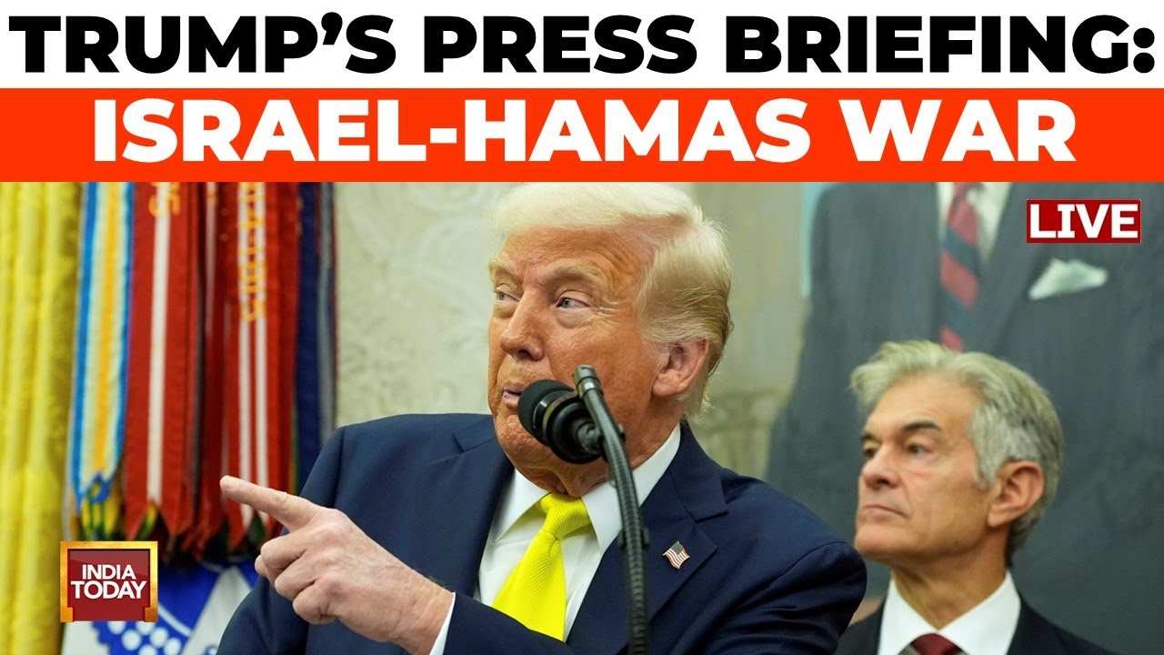LIVE: Trump Speaks On Israel-Hamas War | Trump's Press Briefing LIVE | Trump's Oval Office Briefing