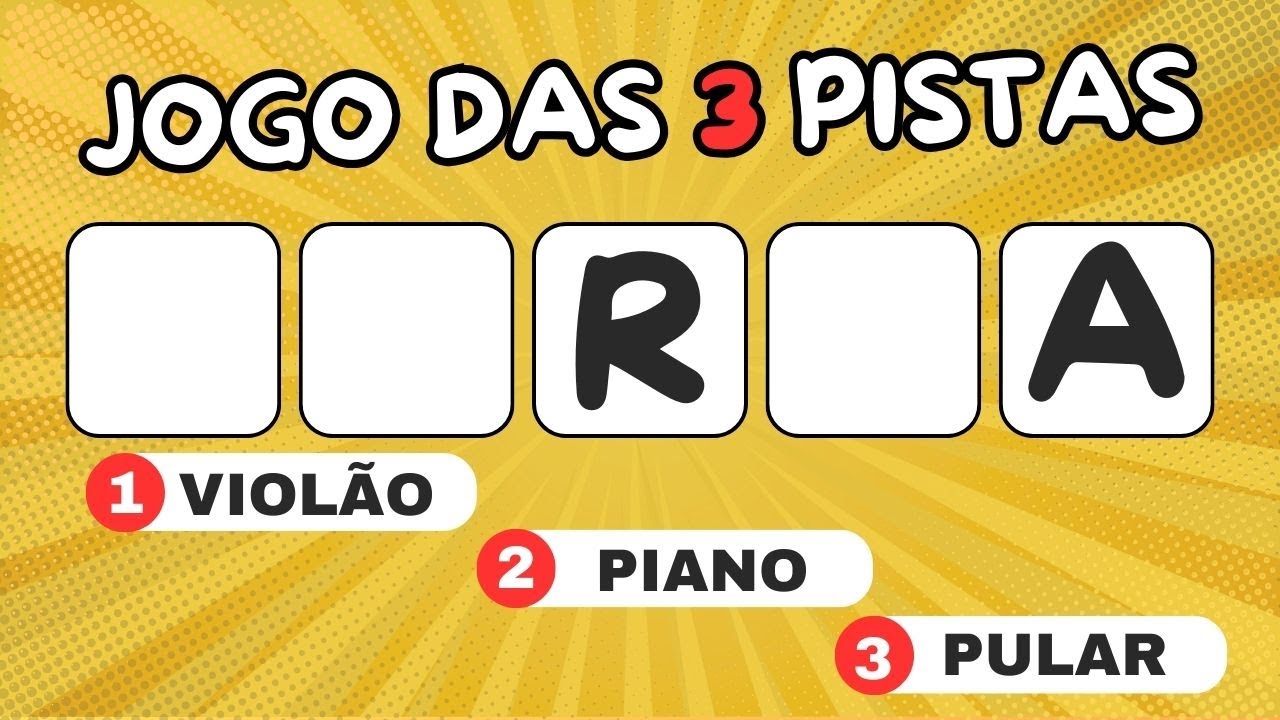JOGO DAS 3 PISTAS - ADIVINHE A PALAVRA - DESAFIO DO SABICHÃO No. 01 #quiz