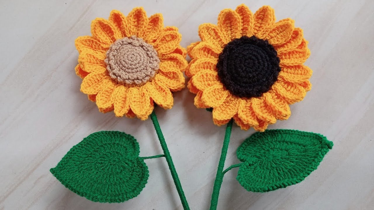 Crochet Sunflower 🌻 Part _ 1| Big Sunflower Tutorial for Beginner's | Rooftop Garden and Crafts. 