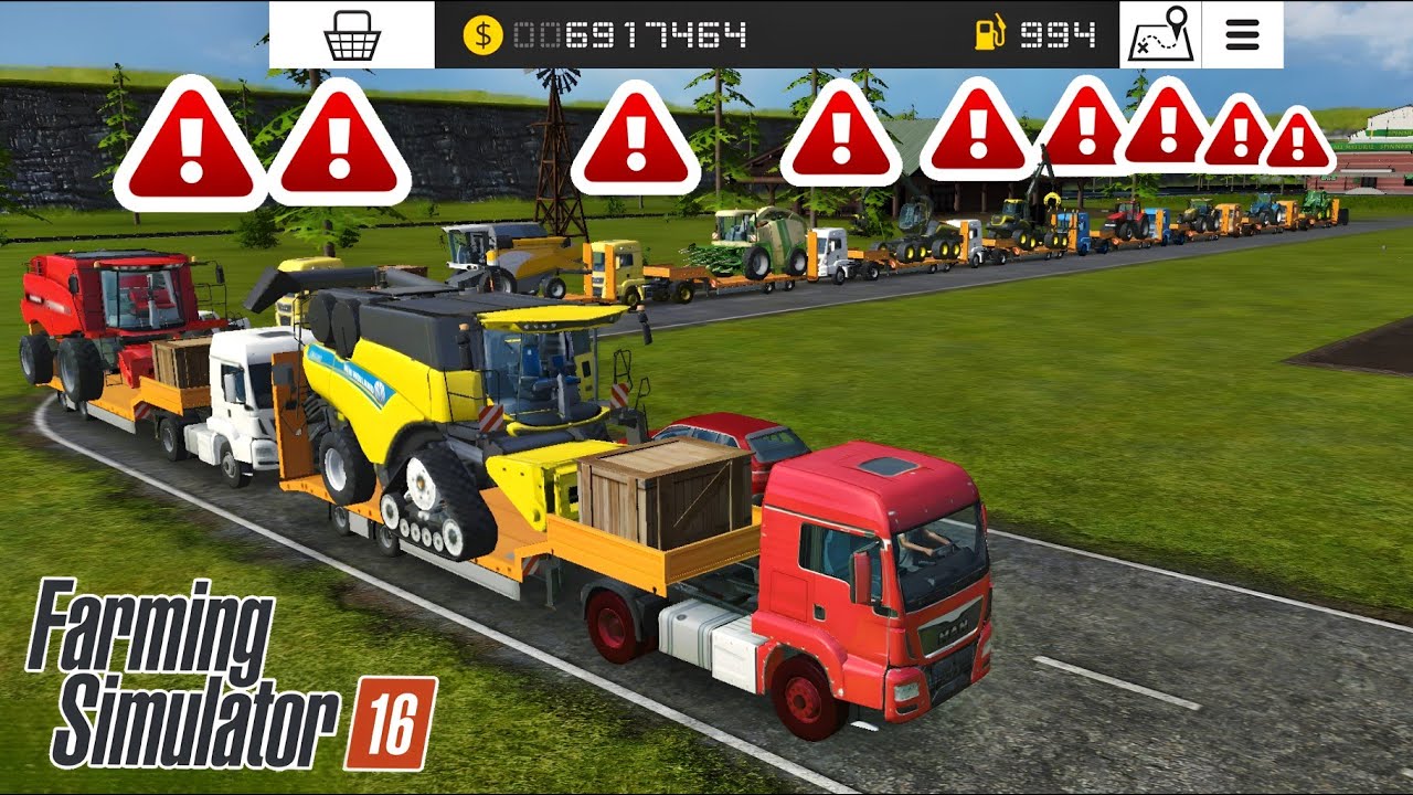 Fa 16 Longest Loader Chain 😱 | Farming Simulator 16 Unlimited Money Gameplay | Timelapse 