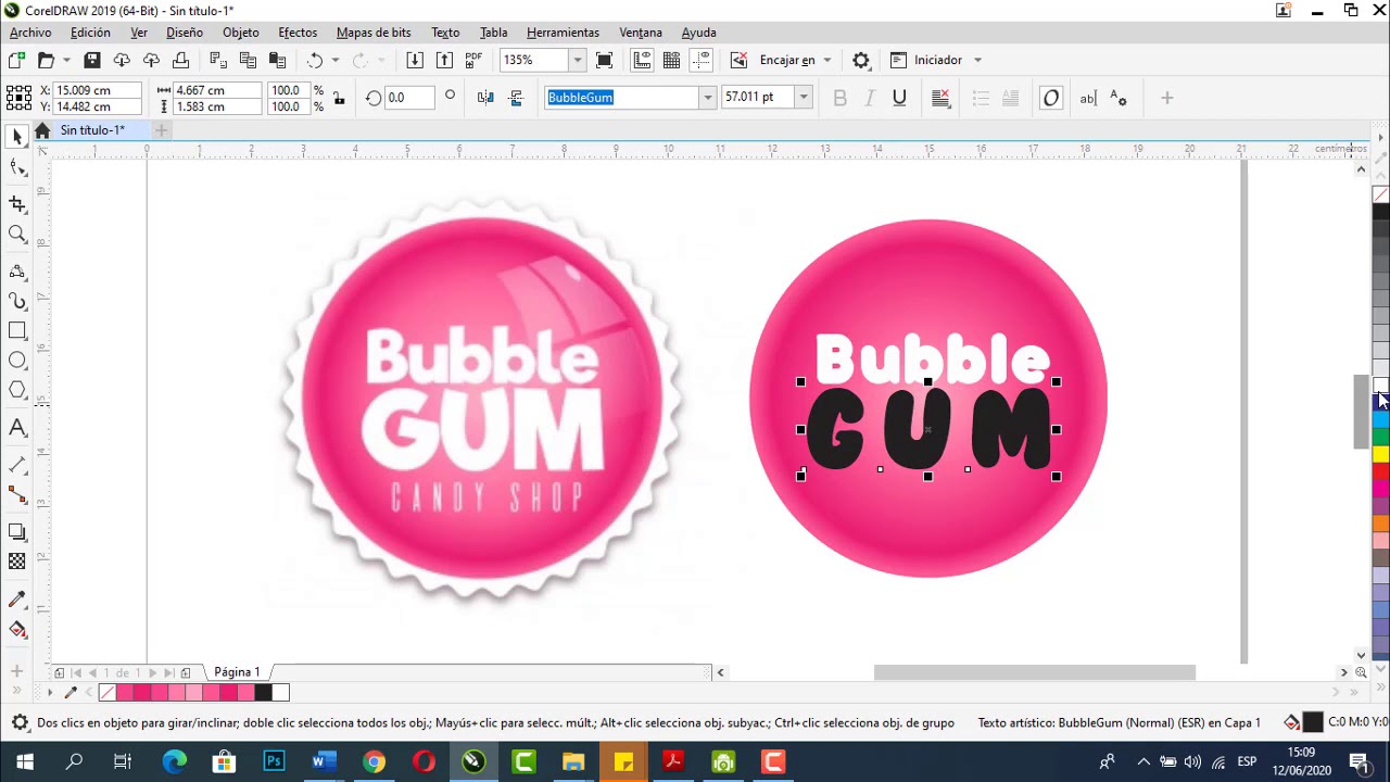 LOGO con Herramienta POLIGONO COREL DRAW 2019