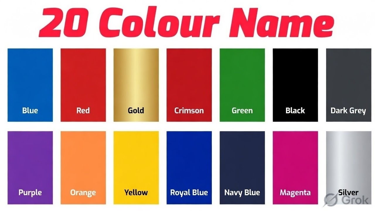 20 Colour Name English to हिंदी | 20 रंगों के नाम हिंदी में 