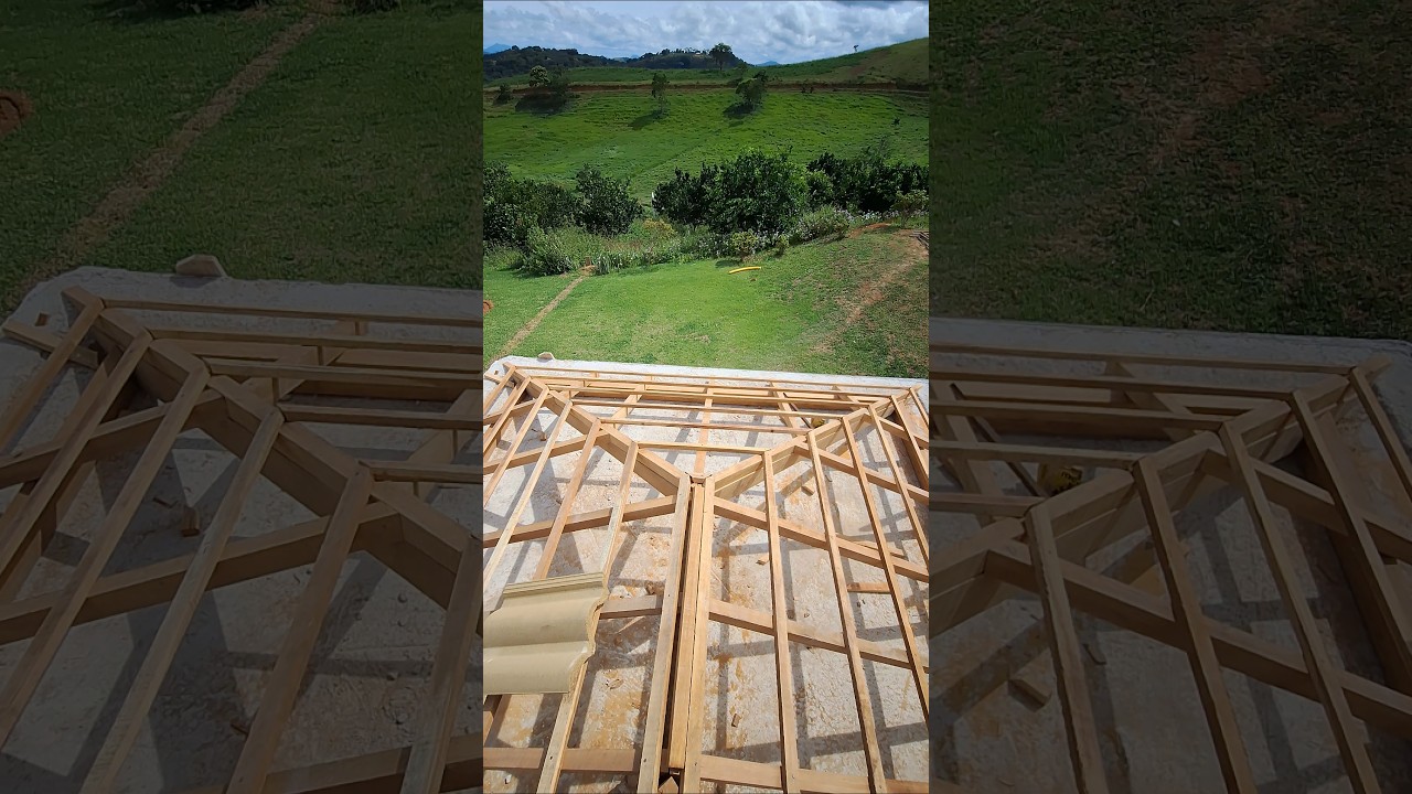 Telhado quatro &aacute;gua trabalho em madeira #constru&ccedil;&atilde;o #telhado #carpintaria