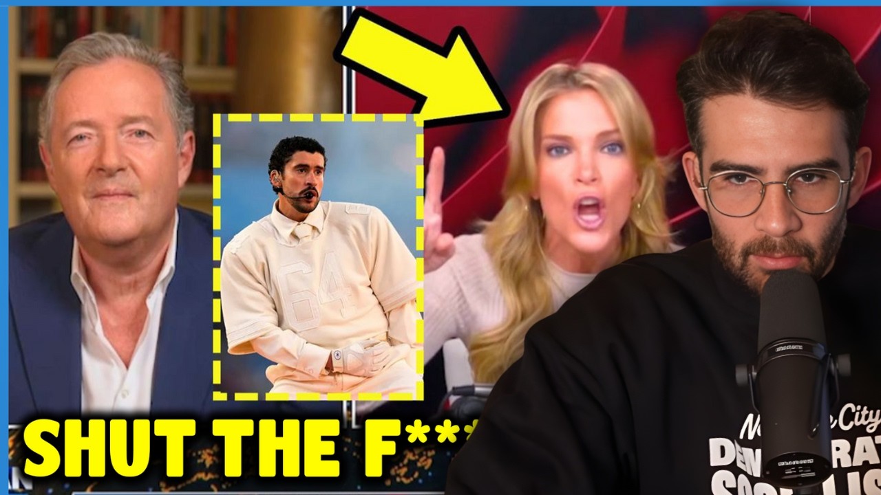 Hasanabi Reacts Megyn Kelly's Screams on  Piers Morgan face, Bad Bunny Performance