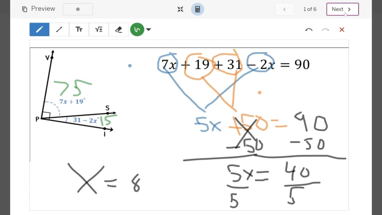 Angle Relationships Equations Page 1 & 2