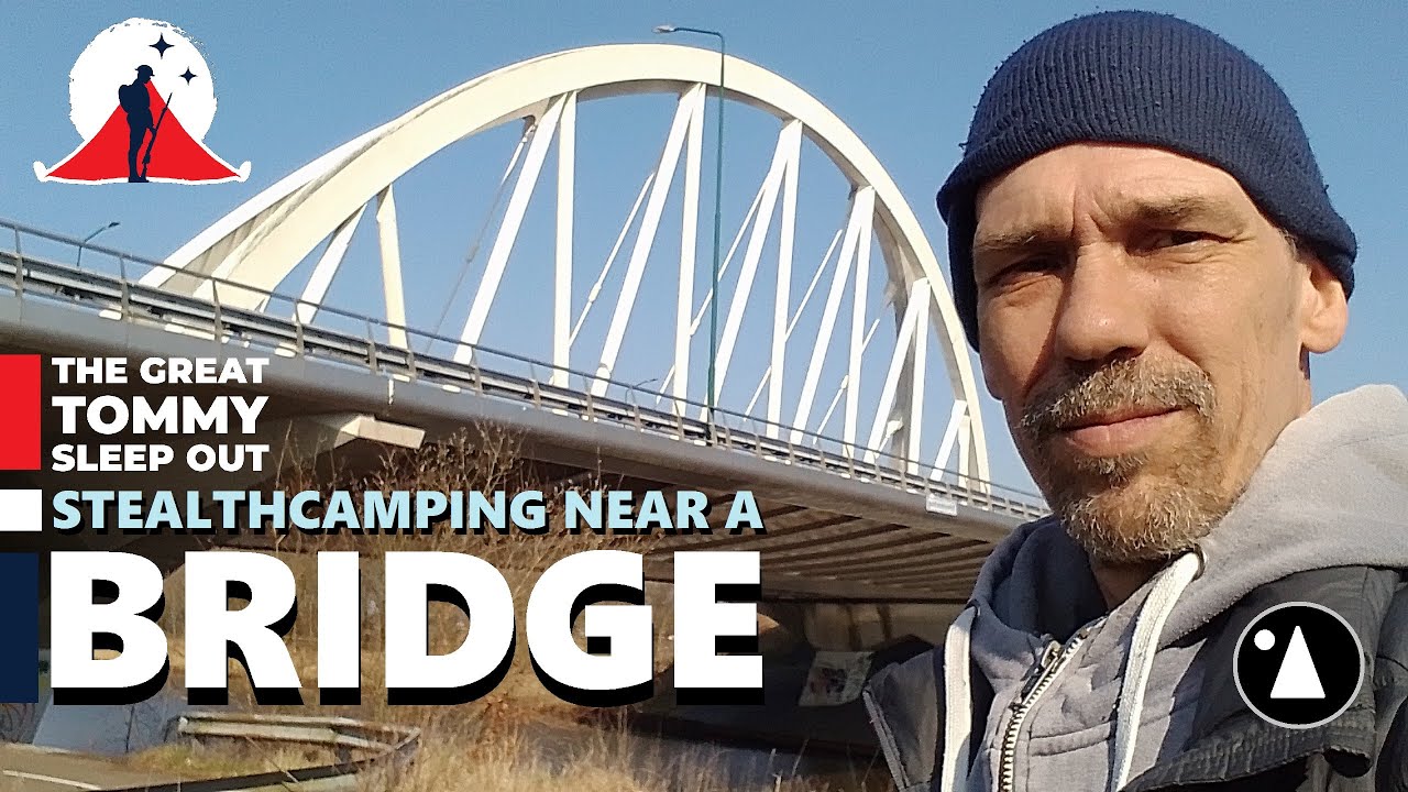 Camping next to a bridge