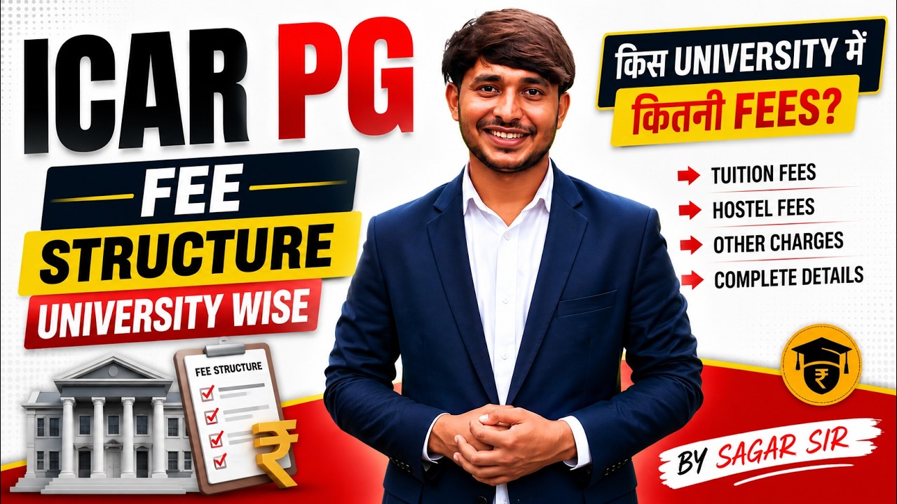 ICAR PG Fee Structure 2026 🔥 | University Wise Fees | ICAR PG Colleges Fees | Complete Fee Details