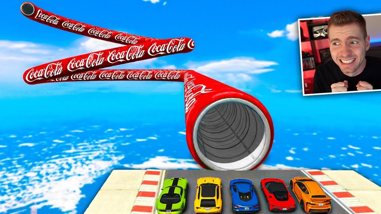 GTA V Online: CORRIDA dentro da latinha de COCA-COLA! (espiral TÚNEL)
