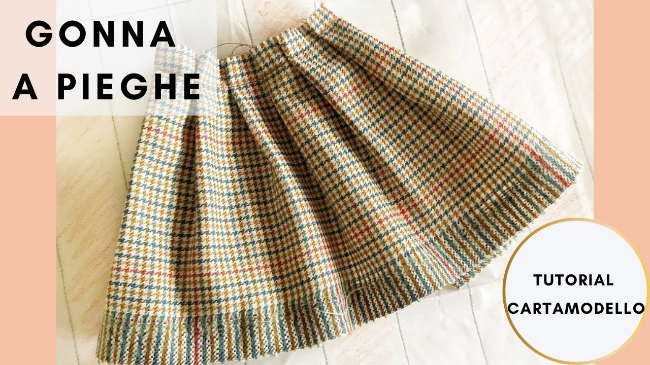 Come creare una GONNA A PIEGHE | Tutorial cartamodello per gonna stile collegiale