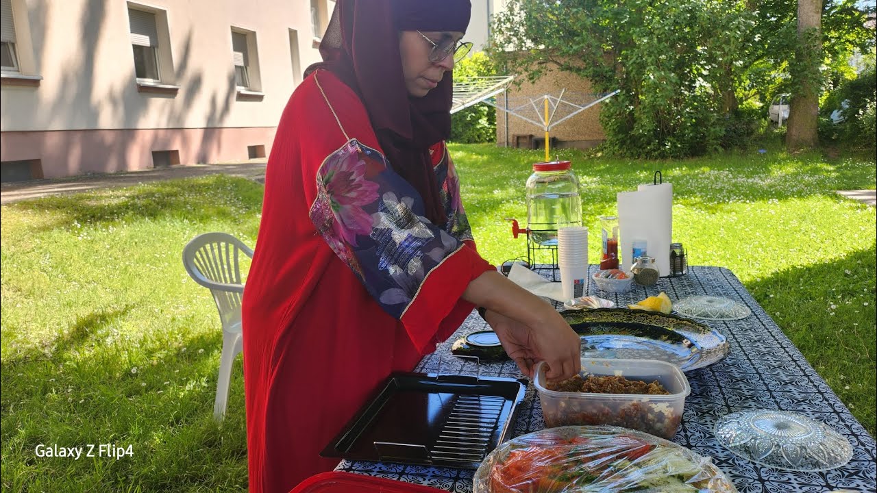 Wir haben gemeinsam draußen gegrillt🍖 لفطور ف الدار و لغدا ف الجردة