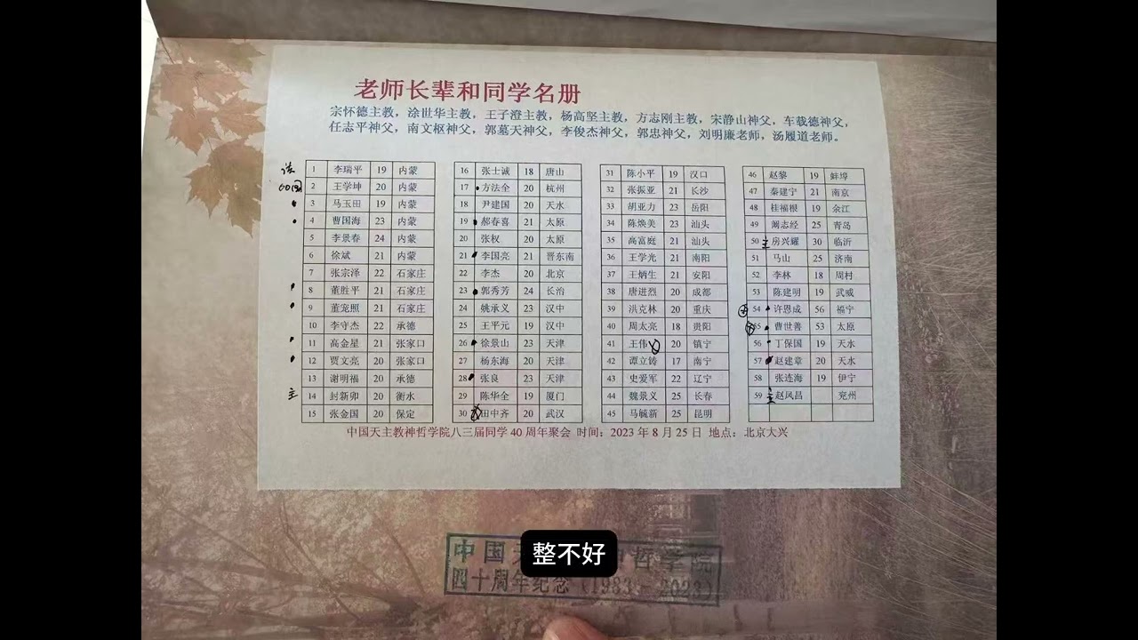 全国大修院的第一届老师、修生的命运
