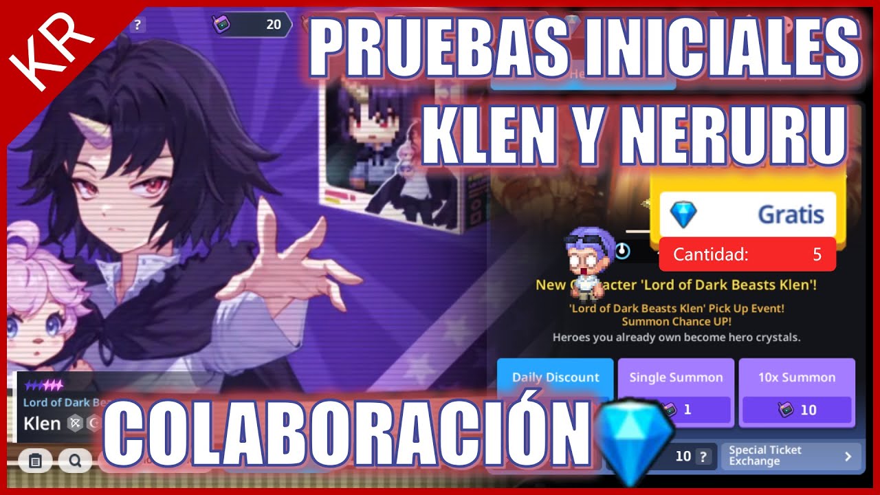 Klen en Guardian Tales KR - Una prueba rápida de Klen y Neruru