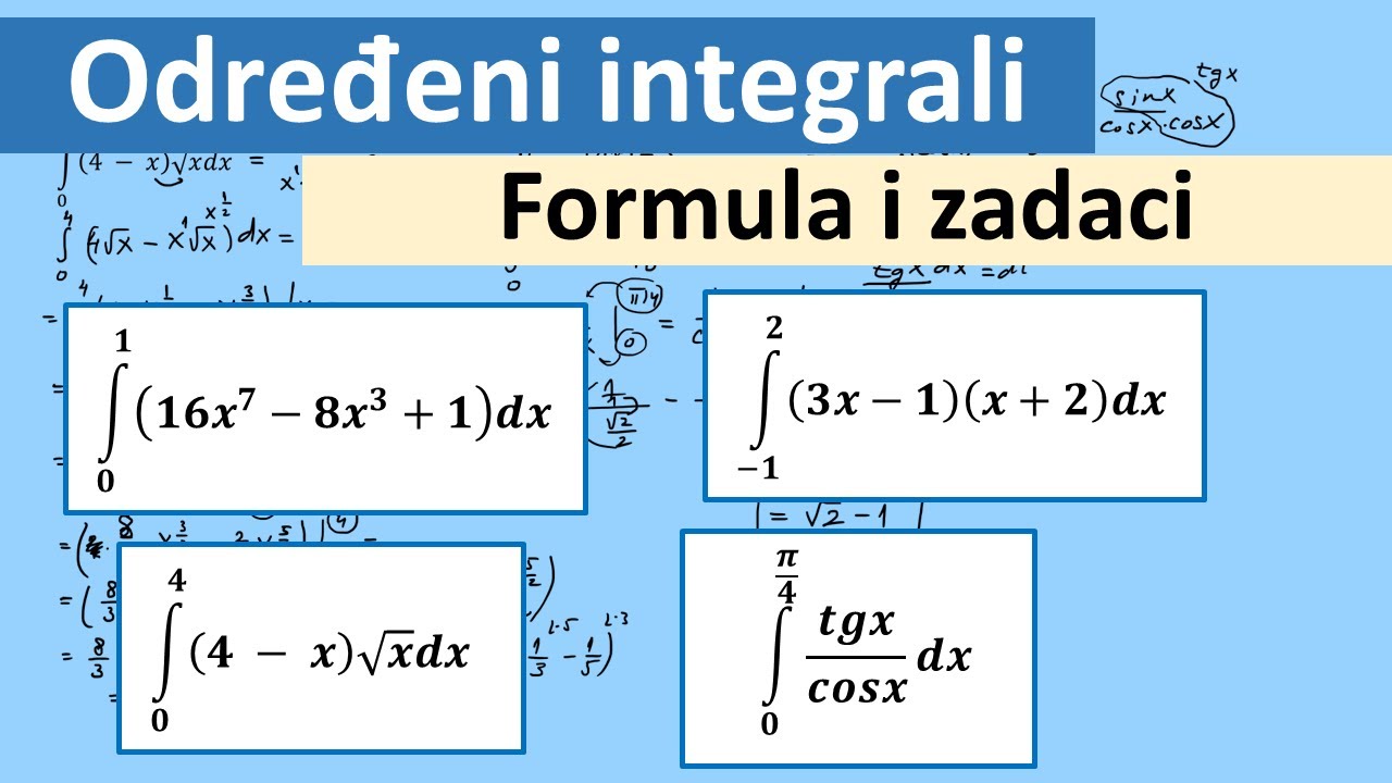 Određeni integrali. Formula i zadaci