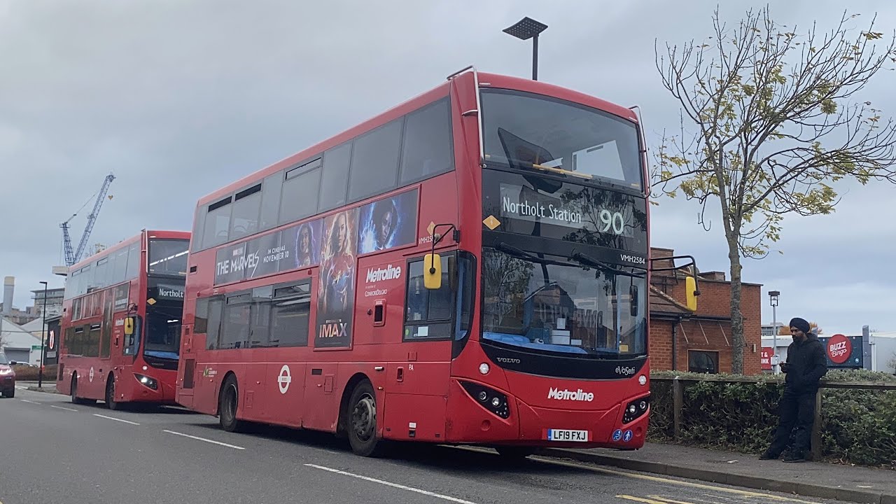 FULL ROUTE VISUAL | London Bus Route 90 - Northolt to Feltham, Leisure West | LF19 FXJ (VMH2584)