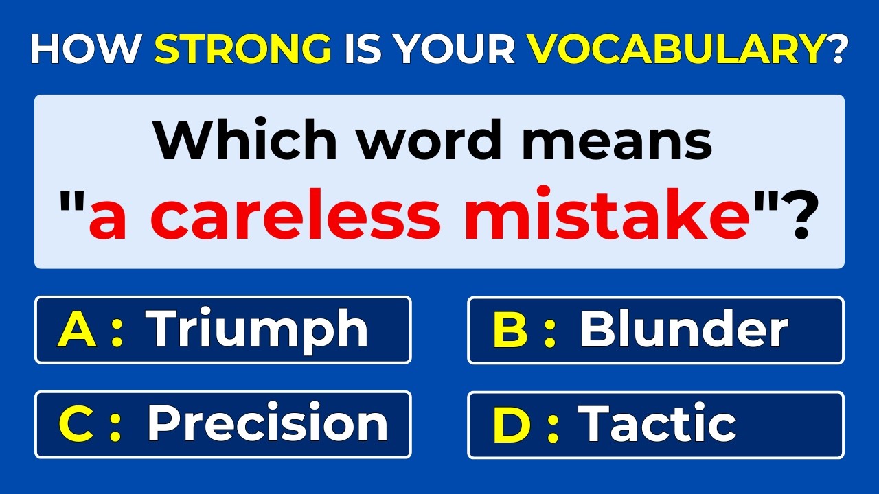 How Strong Is Your Vocabulary? Can You Score 30/30? Word Definitions| #Challenge 22