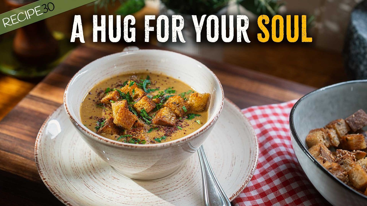 Simple lentil soup, the kind you crave on a rainy day