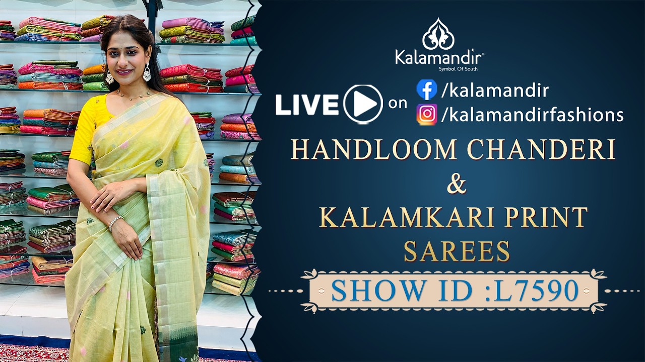 Handloom Chanderi Silk & Kalamkari Print Sarees -  Flat Price 9852 9852 99 | Kalamandir Sarees LIVE